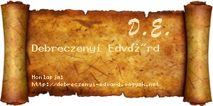 Debreczenyi Edvárd névjegykártya